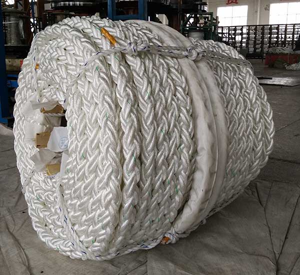 9 Inch 8 Strand Mooring Rope Super Danline , Orange Polysteel Marine Mooring Rope