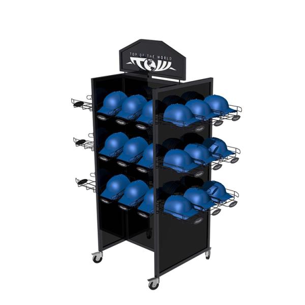 Double Sided Clothes Display Stand Metal Rotating Display Stand For Tool Bags