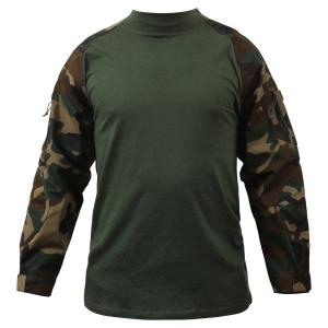 Digital Woodland Tactical Combat Shirt Breathable Polyester Fabric