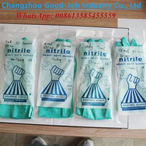 18mil NBR Industry Gloves Unlined Flocking Oilproof Puncture Chemical Resistant
