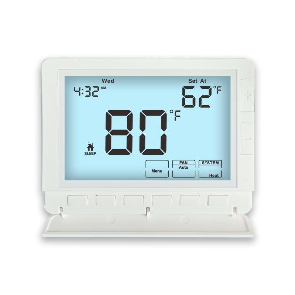 Coiiwsei 24V White Battery Operated 2 Heat 2 Cool Programmable Air Conditioning Home Thermostat HVAC STN7255