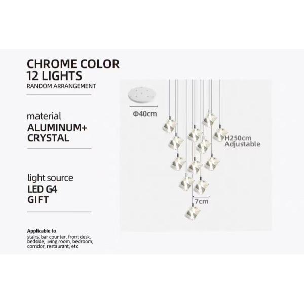 Crystal Chandelier Living Room Lamp Duplex Stair Lamp For Modern Atmosphere