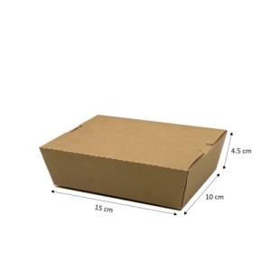 Disposable Paper Take Out Food Containers Microwaveble Folding Natural Kraft
