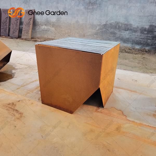 Patio Garden Outdoor Camping Corten Steel Rust Fire Pit Wood Burning 3mm Thick