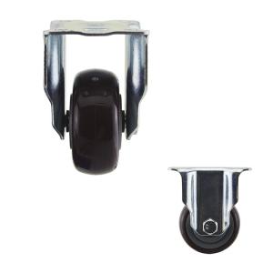 WBD 75mm Diameter Red Wheel Fixed PU Medium Duty Casters