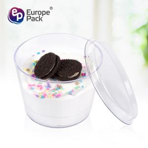 Hot selling round wholesale clear disposable plastic cup with lid