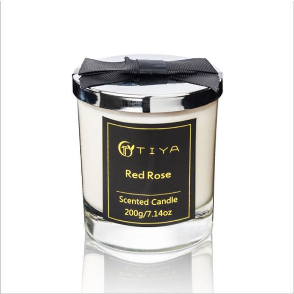 Buy Customized Fragrance White Candle Glass Holder With Sliver Metal Lid at wholesale prices