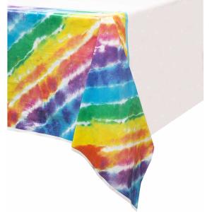 Waterproof Disposable Plastic Tablecloths Eco Friendly With Rainbow Pattern