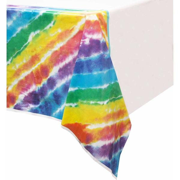 Buy Water Resistant Disposable Plastic Tablecloths , Rainbow Design 54x108 Tablecloth at wholesale prices