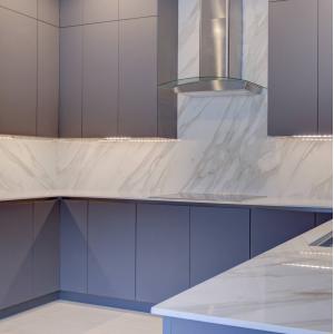 Modern Style Matt Gray PVC Paint Kitchen Cabinet