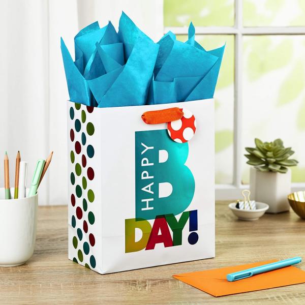 Craft Happy Birthday Gift Bag With Customized Logo For Birthday Shopping Tote Paper Bag