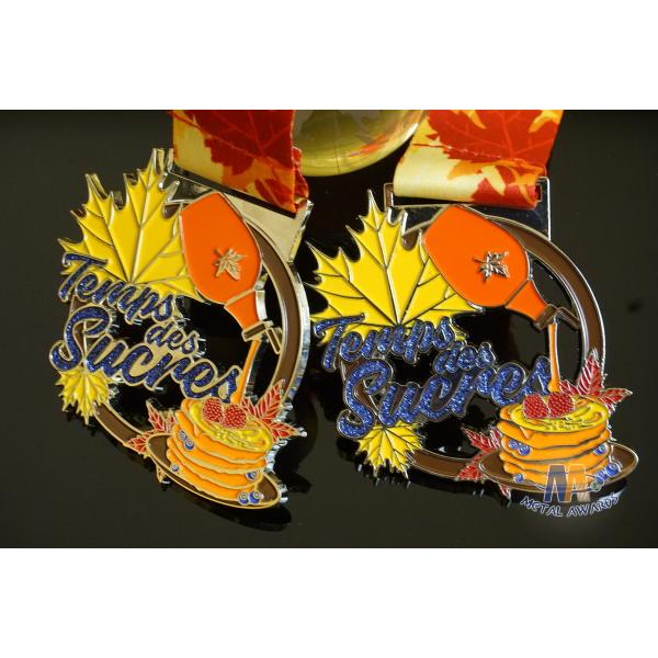 Virtual Racing Or Running 10K Metal Award Medals 864*32mm Sublimated Ribbon Both Side