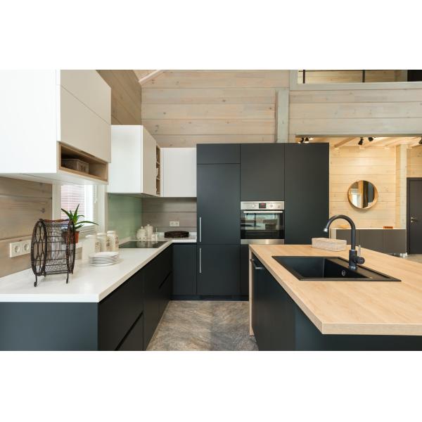 MDF Door Customized Veneer Color YALIG Under Sink Green Australian Glossy Furniture Lacquer Kitchen Cabinets