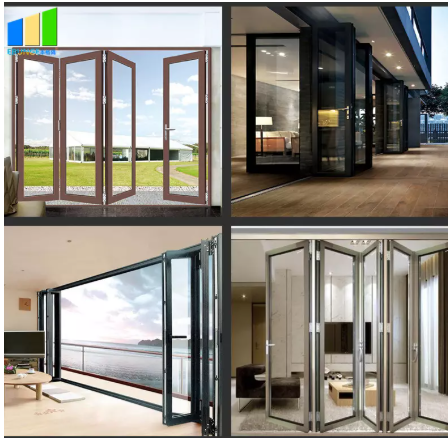 French Interior European Aluminium Folding Doors For Homes Exterior Glass Folding Door