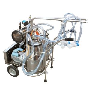 Portable Vacuum Pump Milking Machine with 25 Liter Stainless Steel Bucket and 0