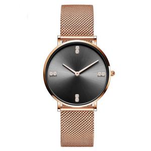 China Womens Fashion Watch Rose Gold Stainless Steel Quartz Watch on sale