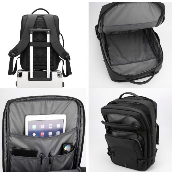 GPS Capacity 20-39 Litre Fashionable Blue Black Anti-Theft Waterproof Lightweight Laptop Backpack Customizable Logo for Business Travel