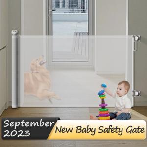 China 140CM-500CM Wide Baby Safety Door Gate Geometric Baby Plastic Safety Double Lock Gate For Babies And Pets on sale