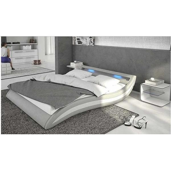 Buy Modern Style LED Light Leature Upholstered  Bed For Bedroom at wholesale prices