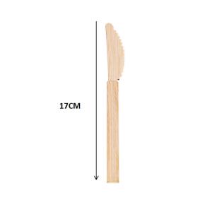 25Pcs Disposable Natural Bamboo Picnic Forks Knives