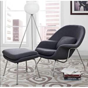 Modern Fiberglass Womb Chair Fabric Rocking Lounger Chair