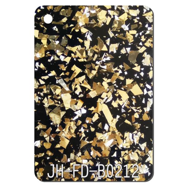 Irregular Black Bottom Large Glitter Acrylic Sheet 3-15mm 4 × 8 Single Side