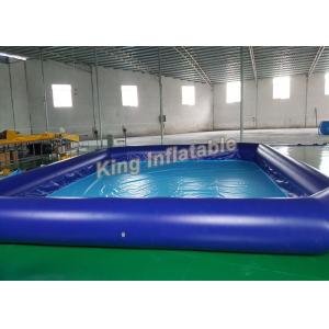 Outdoor Giant Blue PVC Square Inflatable Swimming Pool Size 10m X 8m For Kids