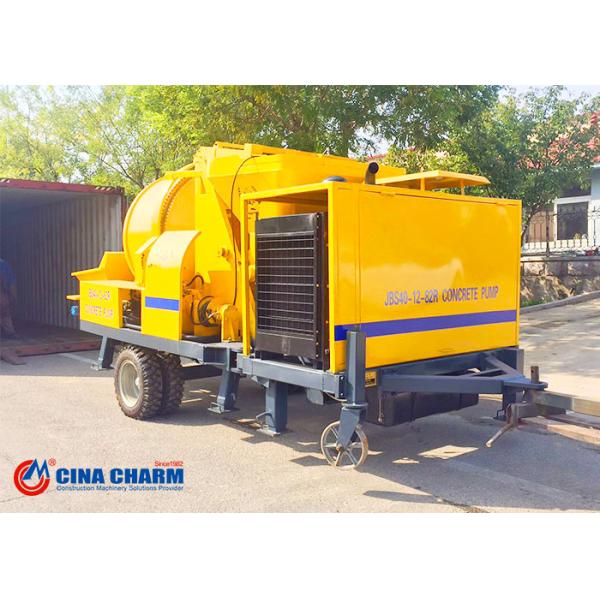 Diesel Type Mobile Concrete Pump , Cement Mixer Pump 30m3 Per Hour