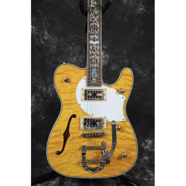 2019 Grand Special F Hole TL Electric Guitar Quilted Maple Abalone Inlay Bigsby Shipping Cost