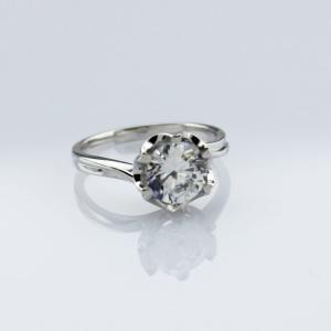 925 Sterling Silver Women Engagement CZ Diamond Ring (F38)