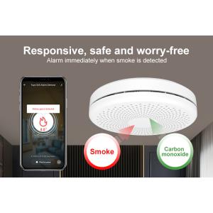 Wifi Smoke And Carbon Monoxide Detector Powered With Led Light Powered By Tuya