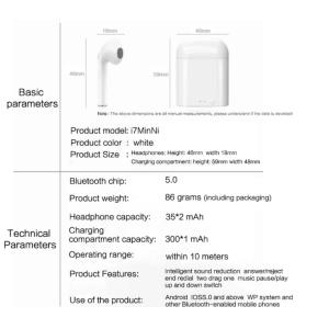Quality Touch Control Private Earpods Wireless For Android with 5.0 bluetooth and 3D stereo for sale