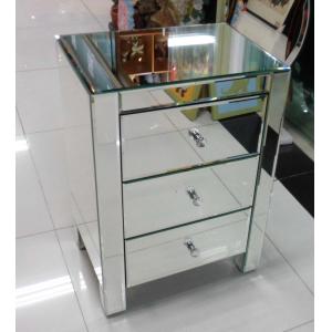 UK Style Mirrored Night Stands Metal Slider Drawer Customized Size