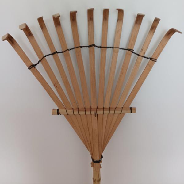 Buy 11 Tine 145cm Bamboo Rake Handmade Rustless Garden Rakes Harrow at wholesale prices