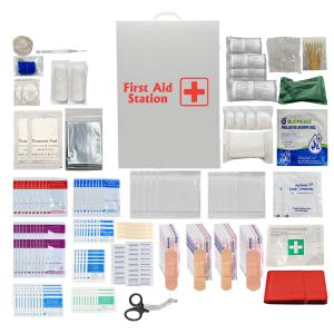 Wall Mounted First Aid Cabinets 3 Tier Lockable Medicine Storage Box With Key
