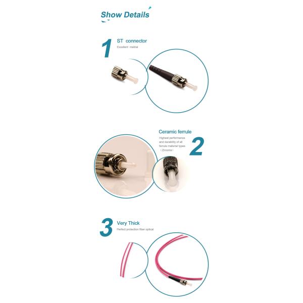 Multimode FC To FC OM4 Fiber Cable For Ethernet Network