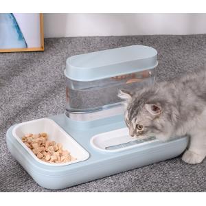 Pet Ceramic Automatic Cat Water Bowl With Extra Food Feeder