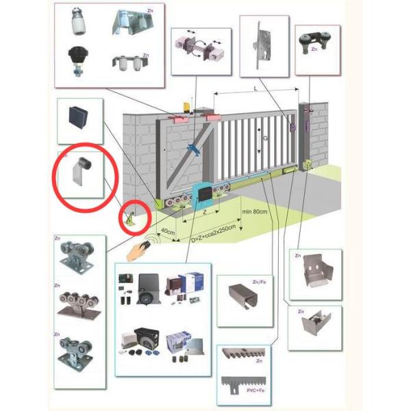 40MM Automatic Sliding Gate Guide Roller Bracket Kit With Nylon Roller