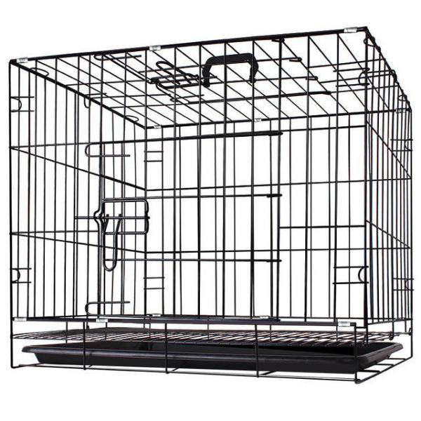 Buy Black Metal Outdoor Large Folding Dog Cage Removable at wholesale prices