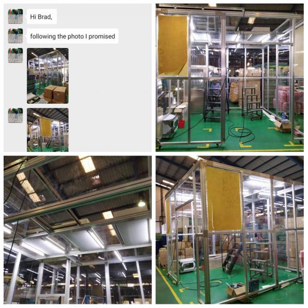 Aluminum Frame Acrylic Wall Portable Clean Booth Room For Indonisia Package Industry