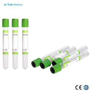 Plastic Green Gel Lithium Heparin Vacuumed Tubes Disposable