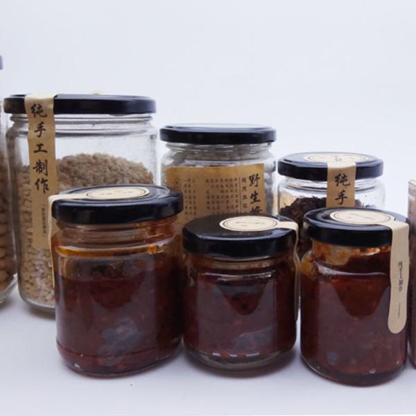 Eco 25ml 50ml Jam Glass Preserve Jars Clear Glass Canisters With Black Lids