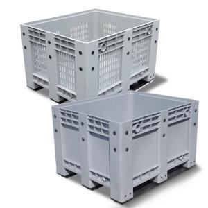 China Big Bulk Container, Large Plastic Pallet Box Container With Lid / Cover & Wheels Or Without Heavy Duty Industrial Use Folding Plastic Pallet Box Plastic Stackable Collapsible Pallet Crates on sale