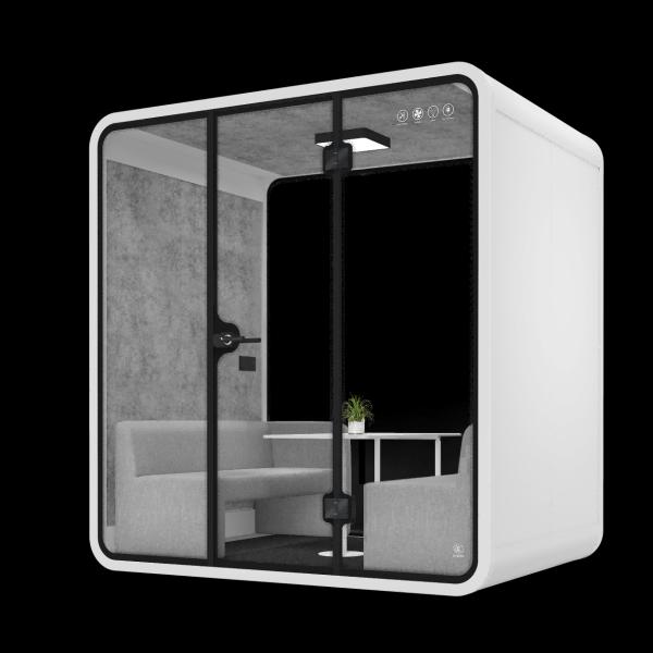 Buy High Sealing Acoustic Phone Booth Modern 4 Person Booth White at wholesale prices