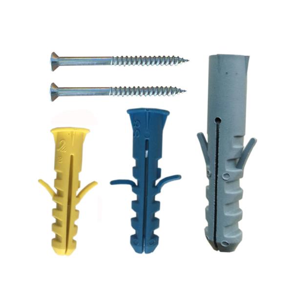 Small Yellow Croaker Plastic Expansion Bolt , Expanding Wall Plugs Edge Design