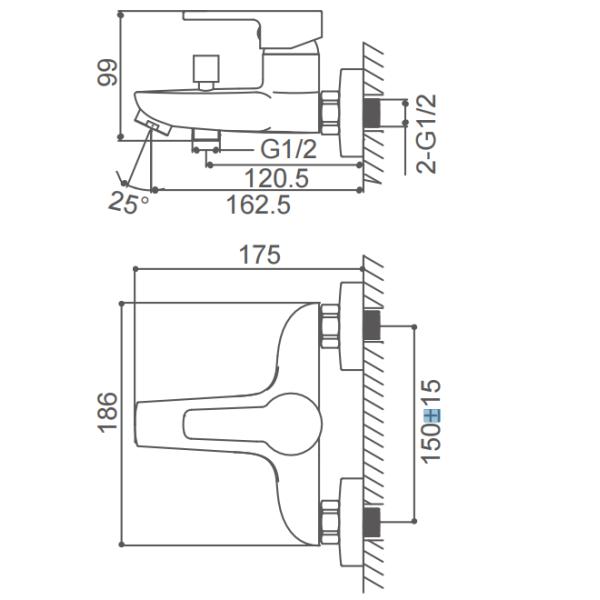 Sustainable Hygienic Brass Chrome Bath Mixer Taps With Ceramic Mixing System