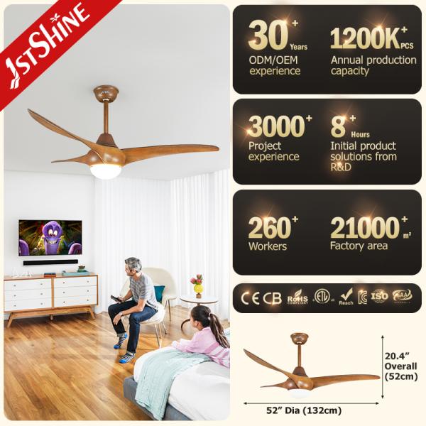 Plastic Blade Inverter 60W Electric Ceiling Fan Indoor Decorative Lighting