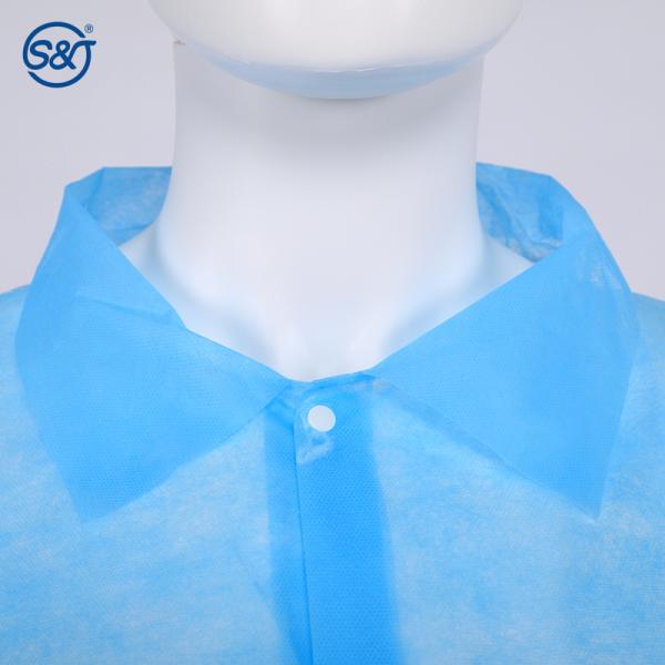 S&J Supplier price antistatic lab coat cleanroom PP blue disposable lab coats
