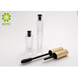 10ml Square Shape Transparent Glass Mascara Bottles With Aluminum Cap
