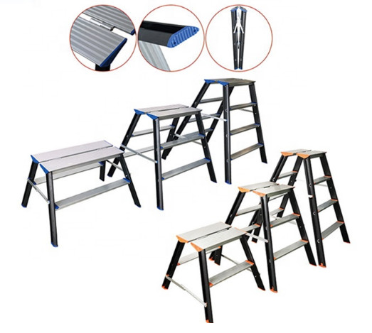 Buy Portable Aluminum Folding Step Stool , 2x2 Aluminum Household Ladder at wholesale prices